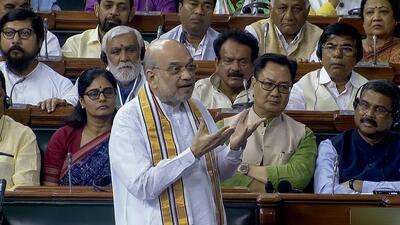Union home minister Amit Shah speaks during the discussion on Government of National Capital Territory of Delhi (Amendment) Bill, 2023 in Lok Sabha. Delhi CM Arvind Kejrwal has said that it will make Delhi residents “helpless”. (ANI) Union home minister Amit Shah speaks during the discussion on Government of National Capital Territory of Delhi (Amendment) Bill, 2023 in Lok Sabha. Delhi CM Arvind Kejrwal has said that it will make Delhi residents “helpless”. (ANI)
