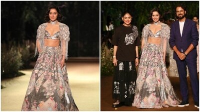 Shraddha Kapoor turns showstopper in stunning lehenga at India Couture Week (Instagram/@fdciofficial) Shraddha Kapoor turns showstopper in stunning lehenga at India Couture Week (Instagram/@fdciofficial)
