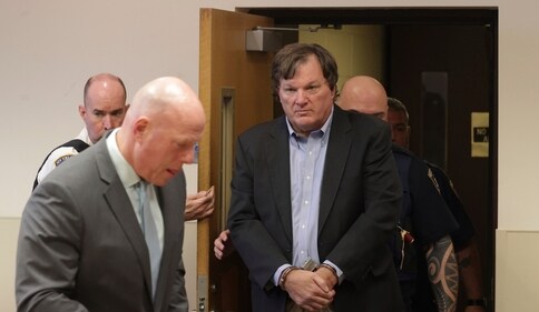 Michael Brown, attorney for Rex Heuermann, arrives to court, Tuesday, Aug. 1, 2023, in Riverhead, N.Y. Heuermann is charged with killing three sex workers who disappeared in 2009 and 2010. Prosecutors also say he's also suspected in the death of a fourth woman who vanished in 2007.  Heuermann has pleaded not guilty to the charges. (AP Photo/John Minchillo) (AP)