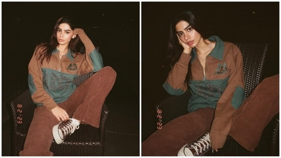 Khushi Kapoor, who is gearing up for her debut with Zoya Akhtar's The Archies, recently treated her fans with photos of herself in a brown sweatshirt and matching pants.&nbsp;(Instagram/@khushi05k)