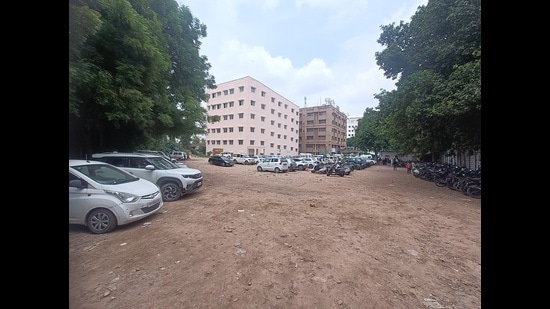 The area where the new block will come up at trauma centre, KGMU. (HT photo)