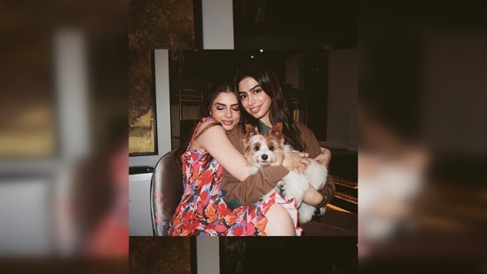 Khushi Kapoor's outfit featured a brown and green collar neck baggy sweatshirt which she teamed with a pair of brown corduroy pants.&nbsp;(Instagram/@khushik05)