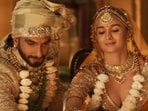 Alia Bhatt and Ranveer Singh in Rocky aur Rani Kii Prem Kahaani (L); during her wedding with Ranbir Kapoor.
