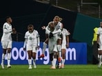 Zambia's forward Racheal Kundananji (C) celebrates scoring her team's third goal during the Australia and New Zealand 2023 Women's World Cup Zambia's forward Racheal Kundananji (C) celebrates scoring her team's third goal during the Australia and New Zealand 2023 Women's World Cup