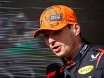 Red Bull's Max Verstappen is interviewed after winning the race 