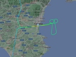 A Lufthansa pilot drew a giant penis in the sky when they had to divert the flight. A Lufthansa pilot drew a giant penis in the sky when they had to divert the flight.