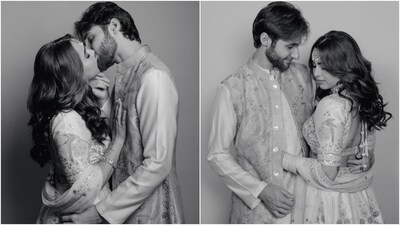 Anurag Kashyap's daughter Aaliyah Kashyap and her fiancé Shane Gregoire hosted their engagement bash last night in Mumbai. The star-studded party saw many celebrities in attendance, including Suhana Khan, Khushi Kapoor, Ibrahim Ali Khan, Palak Tiwari, Alaya F, Lisa Mishra, Varun Dhawan's niece Anjini Dhawan, Agastya Nanda, Imtiaz Ali, and others. Now, Aaliyah has shared unseen pictures from the occasion featuring Shane. Scroll through to see their romantic moments. (Instagram) Anurag Kashyap's daughter Aaliyah Kashyap and her fiancé Shane Gregoire hosted their engagement bash last night in Mumbai. The star-studded party saw many celebrities in attendance, including Suhana Khan, Khushi Kapoor, Ibrahim Ali Khan, Palak Tiwari, Alaya F, Lisa Mishra, Varun Dhawan's niece Anjini Dhawan, Agastya Nanda, Imtiaz Ali, and others. Now, Aaliyah has shared unseen pictures from the occasion featuring Shane. Scroll through to see their romantic moments. (Instagram)