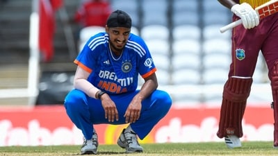 Arshdeep took two wickets in the first T20I (AFP) Arshdeep took two wickets in the first T20I (AFP)