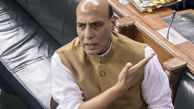 Defence minister Rajnath Singh speaks in Lok Sabha on the Inter-Services Organisations (Command, Control and Discipline) Bill 2023 on Friday. (ANI) Defence minister Rajnath Singh speaks in Lok Sabha on the Inter-Services Organisations (Command, Control and Discipline) Bill 2023 on Friday. (ANI)