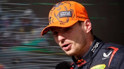 Red Bull's Max Verstappen is interviewed after winning the race (REUTERS)