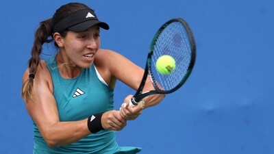 Jessica Pegula of the United States returns a shot to Peyton Stearns of the United States (Getty Images via AFP) Jessica Pegula of the United States returns a shot to Peyton Stearns of the United States (Getty Images via AFP)