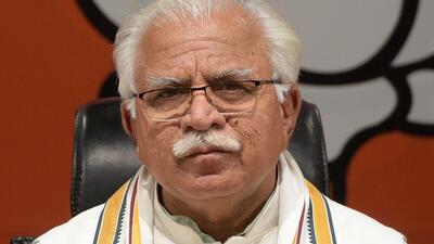New Delhi, India - March 15, 2019: Haryana Chief Minister Manohar Lal Khattar, at Bharatiya Janata Party (BJP) headquarters, in New Delhi, India, on Friday, March 15, 2019. (Photo by Mohd Zakir / Hindustan Times) (Mohd Zakir/HT PHOTO) New Delhi, India - March 15, 2019: Haryana Chief Minister Manohar Lal Khattar, at Bharatiya Janata Party (BJP) headquarters, in New Delhi, India, on Friday, March 15, 2019. (Photo by Mohd Zakir / Hindustan Times) (Mohd Zakir/HT PHOTO)