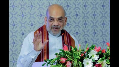 Sources said that Shah plans to meet senior Bharatiya Janata Party (BJP) leaders from the city to take a review of Lok Sabha election preparedness. (HT PHOTO)