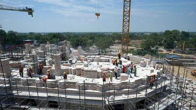 The Ram temple construction work is in full swing in Ayodhya. (ANI FILE PHOTO) The Ram temple construction work is in full swing in Ayodhya. (ANI FILE PHOTO)