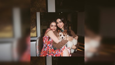 Khushi Kapoor's outfit featured a brown and green collar neck baggy sweatshirt which she teamed with a pair of brown corduroy pants.&nbsp; (Instagram/@khushik05)