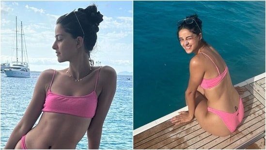Ananya Panday in a hot pink bikini chills during Ibiza holiday. (Instagram)