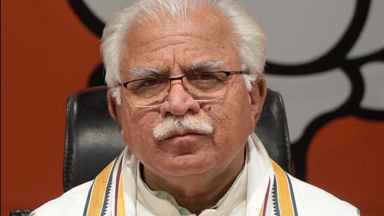 New Delhi, India - March 15, 2019: Haryana Chief Minister Manohar Lal Khattar, at Bharatiya Janata Party (BJP) headquarters, in New Delhi, India, on Friday, March 15, 2019. (Photo by Mohd Zakir / Hindustan Times) (Mohd Zakir/HT PHOTO)