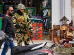 A BSF personnel stands guard on a street, a day before the fourth anniversary of the abrogation of Article 370 of the Constitution, in Srinagar, Friday. A BSF personnel stands guard on a street, a day before the fourth anniversary of the abrogation of Article 370 of the Constitution, in Srinagar, Friday.