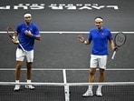 Rafael Nadal and Roger Federer during the 2022 Laver Cup.
