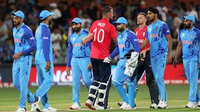 England skipper Jos Buttler and teammate Alex Hales shake hands with Indian players after beating them by 10 wickets during the semifinal match at T20 World Cup (ANI) England skipper Jos Buttler and teammate Alex Hales shake hands with Indian players after beating them by 10 wickets during the semifinal match at T20 World Cup (ANI)
