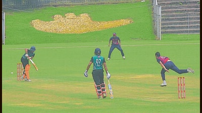 Arjun Azad was awarded the man of the match for his brilliant innings. (HT photo)
