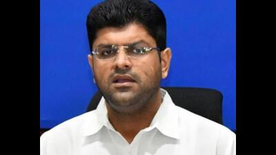 Interacting with reporters here after chairing a grievances meeting, Haryana deputy chief minister Dushyant Chautala said that some people have been trying to disturb the harmony within the state in the name of cow protection. (HT File) Interacting with reporters here after chairing a grievances meeting, Haryana deputy chief minister Dushyant Chautala said that some people have been trying to disturb the harmony within the state in the name of cow protection. (HT File)