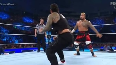 Jey Uso took on Solo Sikoa in a head-to-head fight before his upcoming high voltage clash against WWE Undisputed Universal Champion Roman Reigns. (Twitter/@WWEonFOX) Jey Uso took on Solo Sikoa in a head-to-head fight before his upcoming high voltage clash against WWE Undisputed Universal Champion Roman Reigns. (Twitter/@WWEonFOX)