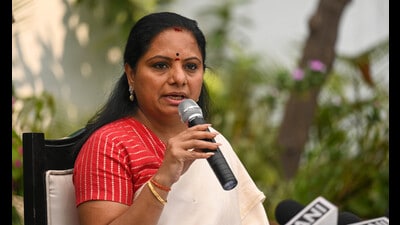 Kalvakuntla Kavitha on Saturday blamed both the Bharatiya Janata Party (BJP) led central government and the Manipur government for the ongoing violence in NE state. (Hindustan Times) Kalvakuntla Kavitha on Saturday blamed both the Bharatiya Janata Party (BJP) led central government and the Manipur government for the ongoing violence in NE state. (Hindustan Times)