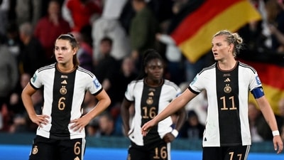 FIFA Women’s World Cup: Lena Oberdorf, Nicole Anyomi and Alexandra Popp looks dejected after Germany are knocked out (REUTERS)