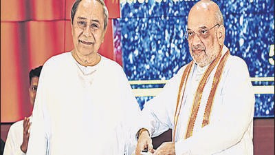 Union home minister Amit Shah held a review meeting in Bhubaneswar on the disaster management and left-wing extremism situation in Odisha, which was attended by chief minister Naveen Patnaik and senior officials from Union and state government. (ANI) Union home minister Amit Shah held a review meeting in Bhubaneswar on the disaster management and left-wing extremism situation in Odisha, which was attended by chief minister Naveen Patnaik and senior officials from Union and state government. (ANI)