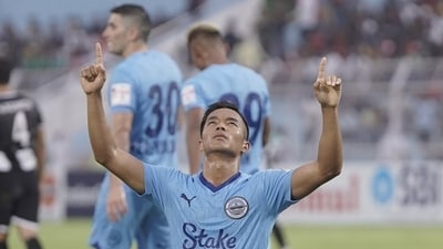 Lalianzuala Chhangte celebrates after scoring a goal against Mohammedan Sporting in Duran Cup encounter Lalianzuala Chhangte celebrates after scoring a goal against Mohammedan Sporting in Duran Cup encounter
