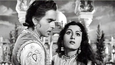 Dilip Kumar and Madhubala in a still from the film. Dilip Kumar and Madhubala in a still from the film.