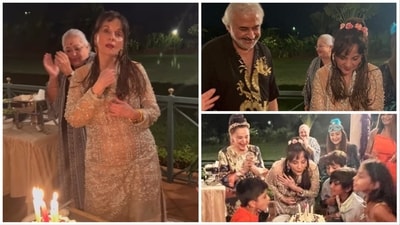 Mumtaz during her birthday celebrations. Mumtaz during her birthday celebrations.