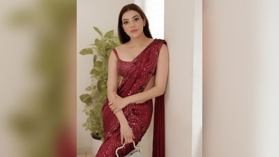 On Friday, Kajal gave her followers a sweet surprise as she took to Instagram to upload a series of pictures accompanied by the caption "Haute Dreams are made of these". (Instagram/@kajalaggarwalofficial) On Friday, Kajal gave her followers a sweet surprise as she took to Instagram to upload a series of pictures accompanied by the caption "Haute Dreams are made of these". (Instagram/@kajalaggarwalofficial)
