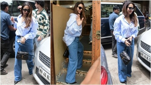 Malaika Arora and Arhaan Khan on a lunch outing. (HT Photo/Varinder Chawla)