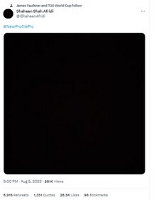 Shaheen Afridi's now-deleted tweet (Twitter)