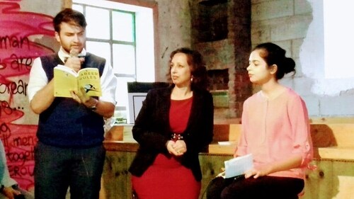 Tara Khandelwal and the author ( first and second from the right) at her book launch in Mumbai in 2017 (The Author)