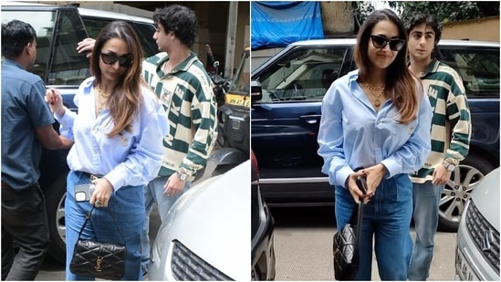 Malaika Arora and Arhaan Khan enjoy a lunch date in Mumbai. (HT Photo/Varinder Chawla)