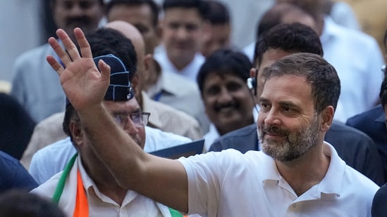 Congress leader Rahul Gandhi leaves after a meeting at AICC headquarters, in New Delhi, Friday, Aug. 4. (PTI)