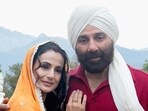 Ameesha Patel and Sunny Deol during the shooting for Gadar 2. (File Photo) Ameesha Patel and Sunny Deol during the shooting for Gadar 2. (File Photo)