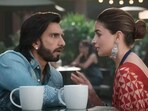 Ranveer Singh and Alia Bhatt in a still from Rocky Aur Rani Kii Prem Kahaani.