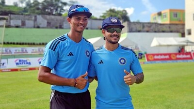 Yashasvi Jaiswal and Ishan Kishan ahead of the Test series against West Indies (BCCI Twitter) Yashasvi Jaiswal and Ishan Kishan ahead of the Test series against West Indies (BCCI Twitter)