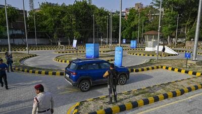 An automated driving test track at Lado Sarai in New Delhi. Since March, according to transport department data, the proportion of people clearing the test at the centre has reduced to 46% (1,768 out of 3,842) as against the 87% (4,036 in 4,640) recorded in the last three months. (Raj K Raj/HT Photo) An automated driving test track at Lado Sarai in New Delhi. Since March, according to transport department data, the proportion of people clearing the test at the centre has reduced to 46% (1,768 out of 3,842) as against the 87% (4,036 in 4,640) recorded in the last three months. (Raj K Raj/HT Photo)