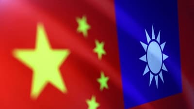 China-Taiwan Conflict: Chinese and Taiwanese flags are seen in this illustration. (Reuters)