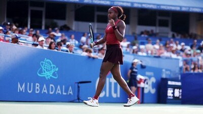 Coco Gauff of the United States celebrates winning a point against Liudmila Samsonova during Day 8 of the Mubadala Citi DC Open at Rock Creek Tennis Center (Getty Images via AFP) Coco Gauff of the United States celebrates winning a point against Liudmila Samsonova during Day 8 of the Mubadala Citi DC Open at Rock Creek Tennis Center (Getty Images via AFP)