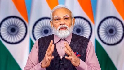 Prime Minister Narendra Modi on Sunday laid the foundation stone for the mega redevelopment project of 508 railway stations across the country under Amrit Bharat Station scheme, via video conferencing. (PTI) Prime Minister Narendra Modi on Sunday laid the foundation stone for the mega redevelopment project of 508 railway stations across the country under Amrit Bharat Station scheme, via video conferencing. (PTI)