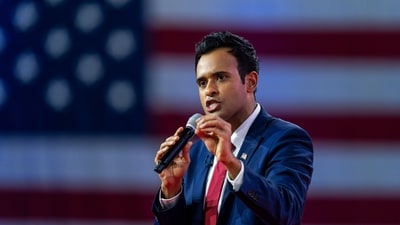 Vivek Ramaswamy speaks at the Conservative Political Action Conference, CPAC 2023, Friday, March 3, 2023, at National Harbor in Oxon Hill, Md. (AP) Vivek Ramaswamy speaks at the Conservative Political Action Conference, CPAC 2023, Friday, March 3, 2023, at National Harbor in Oxon Hill, Md. (AP)
