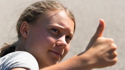 Climate activist Greta Thunberg gestures during an action for blocking the entrance to an oil facility in Malmo, Sweden, (AP) Climate activist Greta Thunberg gestures during an action for blocking the entrance to an oil facility in Malmo, Sweden, (AP)