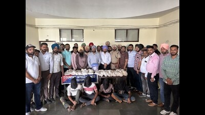 The arrested accused in the police custody on Sunday. (HT photo) The arrested accused in the police custody on Sunday. (HT photo)