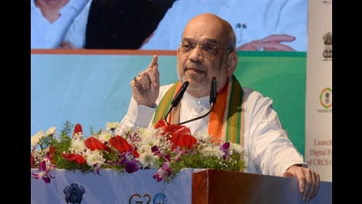 Union Home Minister Amit Shah launched the digital portal of the Central Registrar of Cooperative Societies (CRCS) office in Pune on Sunday. (HT PHOTO) Union Home Minister Amit Shah launched the digital portal of the Central Registrar of Cooperative Societies (CRCS) office in Pune on Sunday. (HT PHOTO)